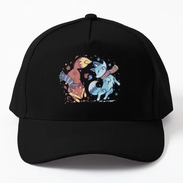 Autumn And Snow Fox Baseball Cap Hat Czapka Snapback Black Casquette  - £11.03 GBP