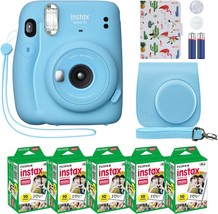 Fujifilm Instax Mini 11 Instant Camera Sky Blue Custom Case Fuji Instax Film - £130.23 GBP