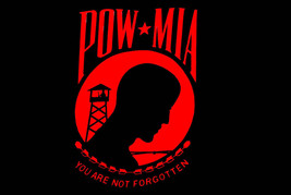 POW MIA RED 3 X 5 FLAG military banners signs FL#332 powmia flags banner... - $4.74