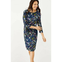 NWT Womens Size XS J Jill Multi-color Watercolor Floral Midi Dress 3/4 Sleeve - £23.11 GBP