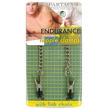 Spartacus Endurance Nipple Clamps With Curbed Chain Rubber Tipped - £19.77 GBP