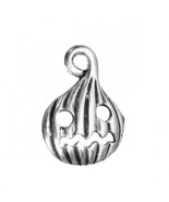 5 Jack o&#39;Lantern Charms Antiqued Silver Halloween Findings Pumpkin Pendants - $6.20 CAD