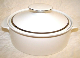 Thomas Medallion Porcelain Fine China Wide Platinum Band Vegetable Soup Bowl - £25.54 GBP