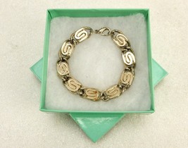 Silver Tone Bracelet, &quot;S&quot; Pattern Links, Lobster Clasp, Fashion Jewelry ... - $14.65
