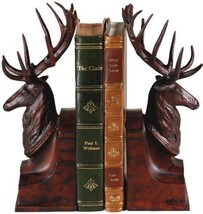 Bookends Bookend MOUNTAIN Lodge Pair of Deer Head Resin Finely Carved Hand-Cast - £207.03 GBP