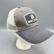 Beck&#39;s Seed Farm Agriculture Patch Hat Cap Gray White Adjustable Mesh Back - $13.85