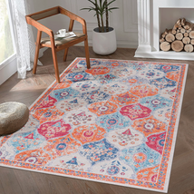 Cream 4x6 Rug: Washable, Non-Slip, Pet-Friendly - £80.41 GBP