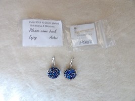 Asher Creations Made With Swarovski Elements Pure 99.9% Silver Plated bluestones - £10.22 GBP