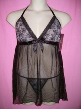 Naughty and Nice Lingerie Plus Size French Inspired Babydoll &amp; G-String - £22.34 GBP