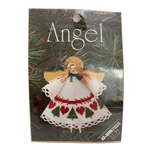 DMC Angel Counted Cross Stitch Clothespin Ornament #1462 Hearts &#39;n Trees... - £7.87 GBP