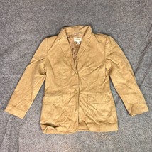 Talbots Women Blazer 6 Petite Brown Camel Hair Jacket Formal Lined Singl... - $39.98