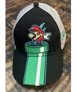 Super Mario Bros Luigi Tube Youth Ball Cap Black Gray Vintage Snapback H... - $11.87