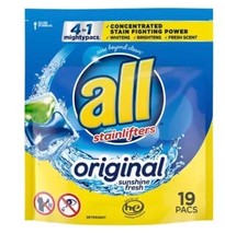 all Fresh &amp; Clean Mighty Pacs Laundry Detergent, Sunshine Fresh, 19 Pacs - £6.20 GBP
