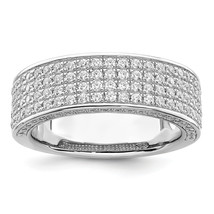 Brilliant Embers Silver  142 Stone Micro Pav CZ Ring QMP257 - $2,740.19 MXN