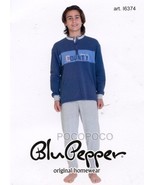 Pijama 3 Botones Niño Manga Larga Algodón Interlock Blu Pepper Art. I6374 - £22.58 GBP