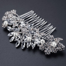 Silver Tone Hair Comb Bridal Wedding Crystal Rhinestone Hair Accessories... - £15.79 GBP