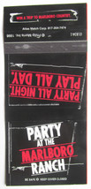 Party at the Marlboro Ranch 1998 Philip Morris Tobacco 30 Strike Matchbook Cover - £1.17 GBP
