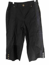 Kim Rogers Black Loop Waist Stretch Capri pants  Women&#39;s Size 10 - £15.56 GBP