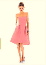 Alfred Sung 580...Cocktail Length, Strapless Dress....Papaya.....Size 18....NWT - £43.89 GBP