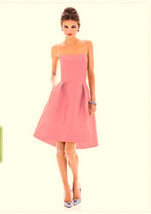 Alfred Sung 580...Cocktail Length, Strapless Dress....Papaya.....Size 18....NWT - £41.89 GBP