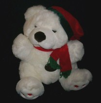 18&quot; Vintage Deluxe Plaything White Teddy Bear Stuffed Animal Plush Toy Christmas - £33.47 GBP