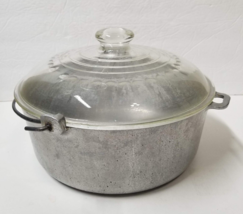 Hammered Aluminum Dutch Oven Bail Handle and WagnerWare Glass Lid Vintage Pot - £44.89 GBP