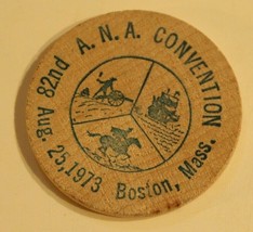 Vintage ANA Convention Wooden Nickel Boston Massachusetts 1973 - $4.94