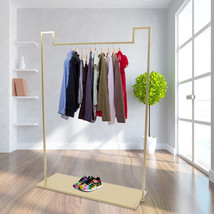 Standing Clothing Rack Gold Metal Garment Racks Hanger Clothes Display S... - $86.99