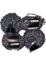 Lot of 4 Tahki / Stacy Charles Posh Textured Multicolor Worsted Yarn #9 Black - £21.15 GBP