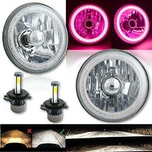 Octane Lighting 5 3/4 Inch Pink SMD LED Halo Angel Eye H4 Headlight w/ 6k 20/40w - £118.66 GBP