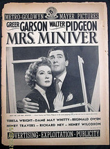GREER GARSON,TERESA WRIGHT (MRS MINIVER) ORIGINAL 1942 MOVIE PRESSBOOK * - £177.06 GBP