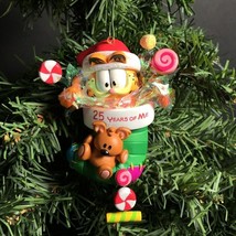 Garfield Christmas ornament 25th Anniversary, Garfield in Christmas stoc... - $29.32