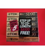 5 TDK SD90 Cassette Tapes Plus 1 TDK SA100 - High Position • SEALED - $68.58 CAD