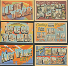 New YORK-STATE &amp; City Large Letter~Lot 6 Postcards - £11.01 GBP