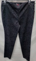 Vince Camuto Womens Size 4 Black Jacquard Slim Fit Pants, Side Zip image 2