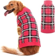 PUPTECK Classic Plaid Style Dog Sweater - Puppy Festive Winter Cloth - Size: M - £8.57 GBP
