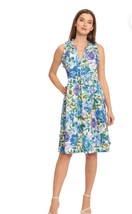 Maggy London Women&#39;s Multi Color Floral Midi Sleeveless Ruffle Sleeve &amp; ... - $26.17