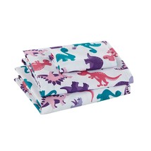 Sheet Set Dinosaur Land Pink For Girls And Kids Purple Turquoise Pink Di... - £25.54 GBP