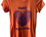 Make Your Mark Girls Size M T shirt Orange Short Sleeved Crew Neck Thumb... - $7.33