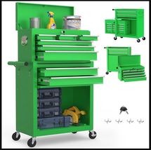 Rolling Utility Tool Box Storage Capacity 8 Drawers Heavy Duty Canisteo Green - $281.99