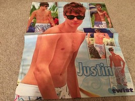 Justin Bieber Taylor Swift teen magazine poster clipping shirtless on th... - $7.00