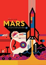 NASA MARS POSTER: Visions of the Future Space Travel Print by Invisible Creature - £5.19 GBP+