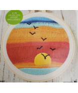 Bucilla Sunset Stamped Embroidery 49318E 6&quot;x6&quot; Beginner New - £15.54 GBP