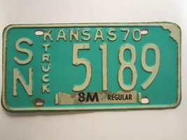 License Plate Truck Tag 1970 Kansas Sn 5189 Shawnee County [Z272] - $6.38