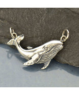 Sterling Silver Humpback Whale Pendant 19x27mm - $1,123.62 MXN