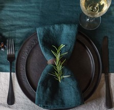 Emerald Green Cotton Napkin For Dining Or Everyday Meals At Home Wedding... - $24.74+