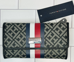 Tommy Hilfiger Womens Wallet Trifold Pvc Checkbook Blue $58 New With Tags - £29.30 GBP