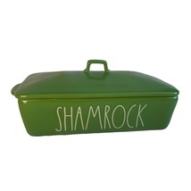 Rae Dunn Green Ceramic Shamrock Lid Serving Baking Dish - £37.58 GBP