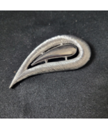 Signed M JENT Textured Swirl Silver Tone Vintage Brooch Pin Vintage Jewe... - $12.22