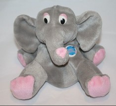 Planet Hollywood Elephant Popcorn 5&quot; Gray Pink Plush Stuffed Animal Toy Vtg 1997 - $9.75